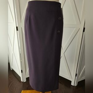 Jones New York NWT Wrap Button Skirt In Plum